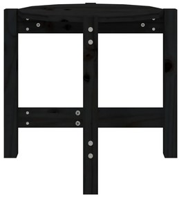 Mesa de centro Ø 52,5x45 cm madeira de pinho maciça preto