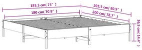 Estrutura de cama madeira de pinho maciça 180x200 cm branco