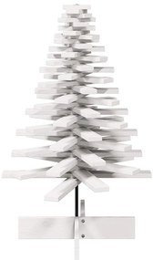 Árvore de Natal decorativa 100cm madeira de pinho maciça branco