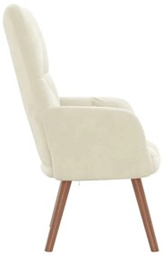 Cadeira de descanso veludo branco nata