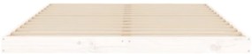 Estrutura de cama de casal 135x190 cm pinho maciço branco
