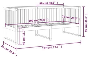 Espreguiçadeira sem colchão 75x190 cm pinho de madeira maciça