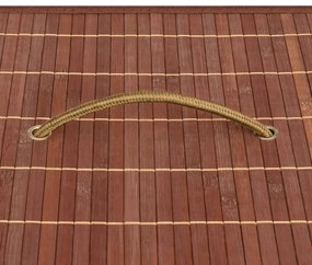 Cesto para roupa suja c/ 2 secções 72 L bambu castanho