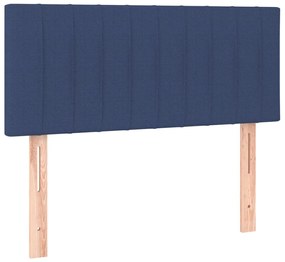 Cama box spring c/ colchão e LED 120x200 cm tecido azul