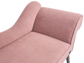 Chaise-longue à direita em tecido rosa BIARRITZ Beliani