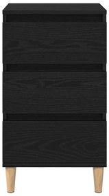 Mesa de Cabeceira vidaXL Preto Carvalho 40x35x70 cm Madeira Derivada