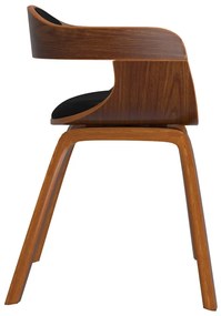 Cadeira de jantar couro artificial/madeira curvada preto