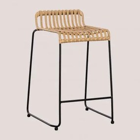 Pacote Com 4 Bancos Altos De Jardim Em Rattan Sintético Aroa ↑65 Cm & Negro - Sklum