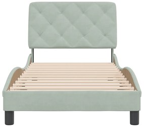 Estrutura de cama sem colchão 90x200 cm veludo cinzento-claro