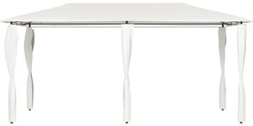 Gazebo 2,98x5,3x2,59 m com capas para postes 160 g/m² cor creme