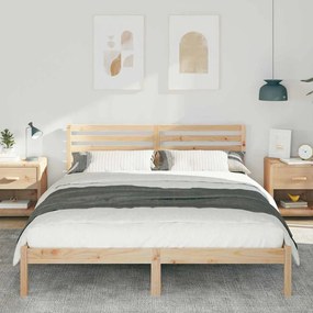 Estrutura da Cama com cabeceira Castanho 160 x 210 cm