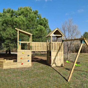 Parque Exterior infantil de madeira com escorrega PACIFIC