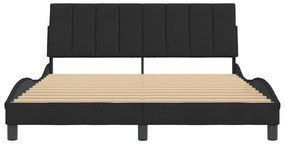 Estrutura de cama sem colchão 160x200 cm veludo preto