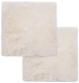 Almofadas p/ cadeira 2 pcs 40x40cm pele carneiro genuína branca