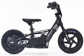 Bicicleta eléctrica para crianças RIRIBIKE RTX3 24V (12"), bateria de lítio, motor de 100W, travão de disco, assento ajustável em PU macio Preta
