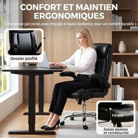 Cadeira de Escritório Ergonómica, 70 x 69 x 117 cm, Braços Eleváveis, Preto