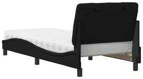 Cama com colchão 80x200 cm tecido preto