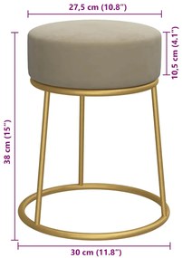 Banqueta redonda veludo cinzento-escuro