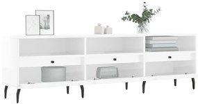 Móvel p/ TV 150x30x44,5 cm derivados madeira branco brilhante