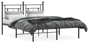 Estrutura de cama com cabeceira 135x190 cm metal preto