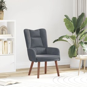 Cadeira Relaxante vidaXL Veludo Cinza Escuro