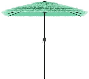 Guarda-sol de jardim com poste de aço 248x248x248 cm verde