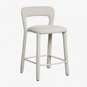 Banco Alto Com Encosto Estofado Brusel ↑65 Cm & Tecido Branco Quebrado - Sklum