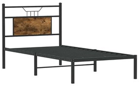 Estrutura cama s/ colchão derivados de madeira carvalho fumado