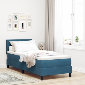 Cama Box com Colchão vidaXL Azul Escuro 80x200 cm Veludo