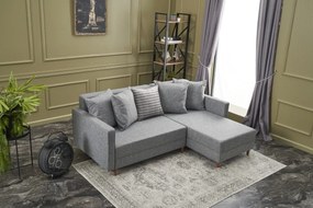 Sofá-cama de canto Aydam – Cinzento – 215x80x93 cm