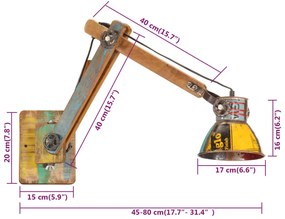 Candeeiro de parede redondo estilo industrial E27 multicor