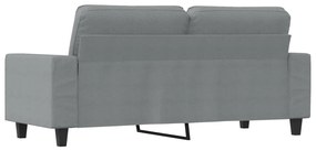 Sofá de 2 lugares em tecido 140 cm cinzento-claro