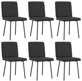Cadeiras de jantar 6 pcs couro artificial preto