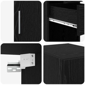 Armário de Armazenamento Slim vidaXL Carvalho Preto 30x42.5x225 cm Mad