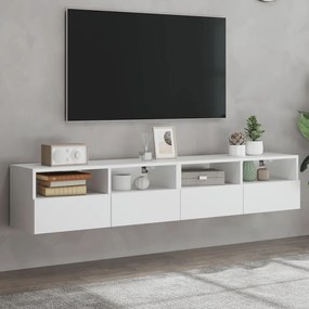 vidaXL Móveis parede p/ TV 2pcs 80x30x30cm derivados de madeira branco