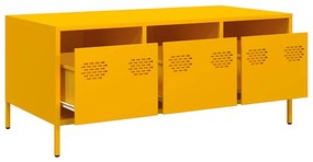 Mesa centro 101,5x50x43,5 cm aço laminado frio amarelo mostarda