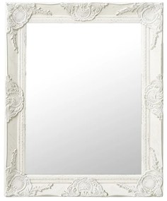 vidaXL Espelho de parede estilo barroco 50x60 cm branco