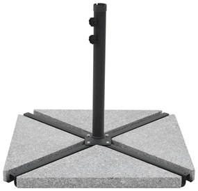 vidaXL Base em granito para guarda-sol 15 kg triangular cinzento