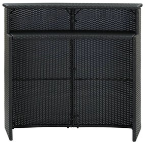 Mesa de bar para jardim 120x55x110 cm vime PE preto