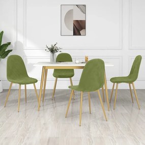 vidaXL Cadeiras de jantar 4 pcs veludo verde-claro