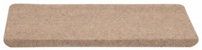Tapetes de escada autoadesivos 15 pcs 65x24,5x3,5 cm bege