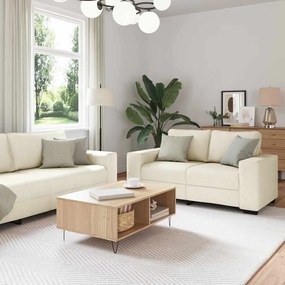 vidaXL Sofá com almofada 3 pcs Bege 221 x 77 x 82 cm Linho