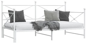 Cama de dia com gavetão sem colchão 100x200 cm aço branco