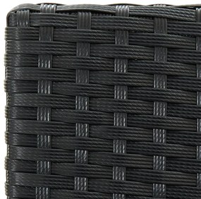 Bancos de bar com almofadões para jardim 2 pcs vime PE preto
