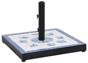 Base p/ guarda-sol quadrada 12 kg azul e branco