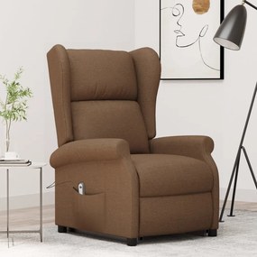Poltrona elevatória tecido castanho