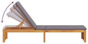 Espreguiçadeira com Almofada 200x55x30 cm Madeira Sólida de Acácia