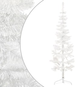 vidaXL Meia árvore de Natal fina com suporte 150 cm branco