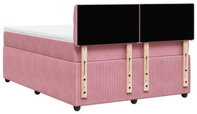 Cama com molas/colchão 160x200 cm veludo rosa