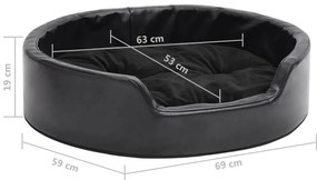 Ninho para cães 69x59x19 cm pelúcia/couro artificial preto